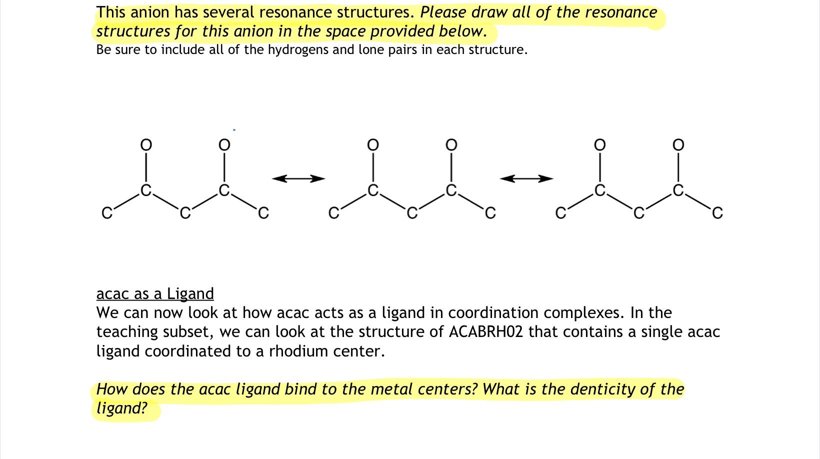 Solved This anion has several resonance structures. Please | Chegg.com