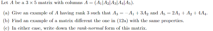 Solved Let A be a 3×5 matrix with columns | Chegg.com