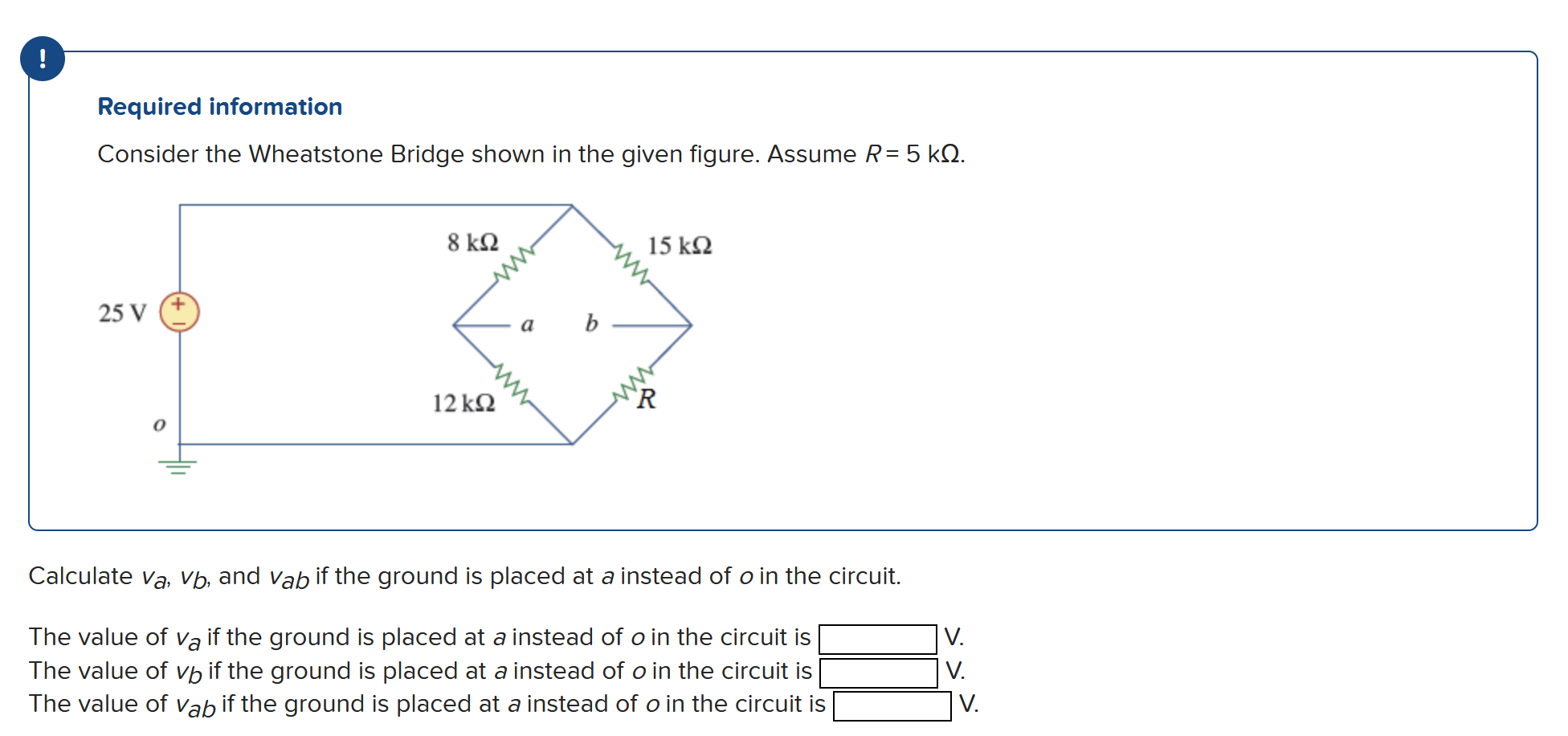 Solved Required informationConsider the Wheatstone Bridge | Chegg.com