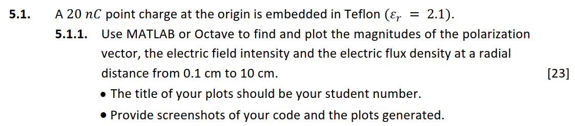 Solved A 20nC point charge at the origin is embedded in | Chegg.com