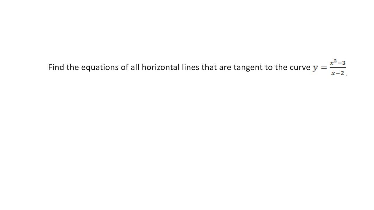 how to find equations of horizontal tangent lines