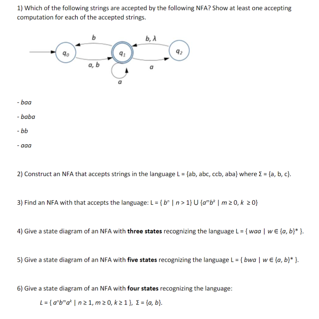 Solved Which Of The Following Strings Are Accepted By The Chegg Com