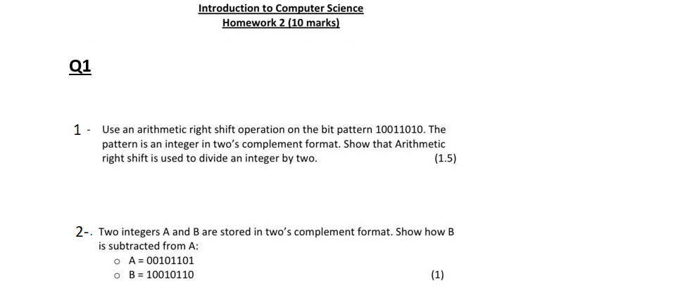 Solved Introduction to Computer Science Homework 2 (10 | Chegg.com