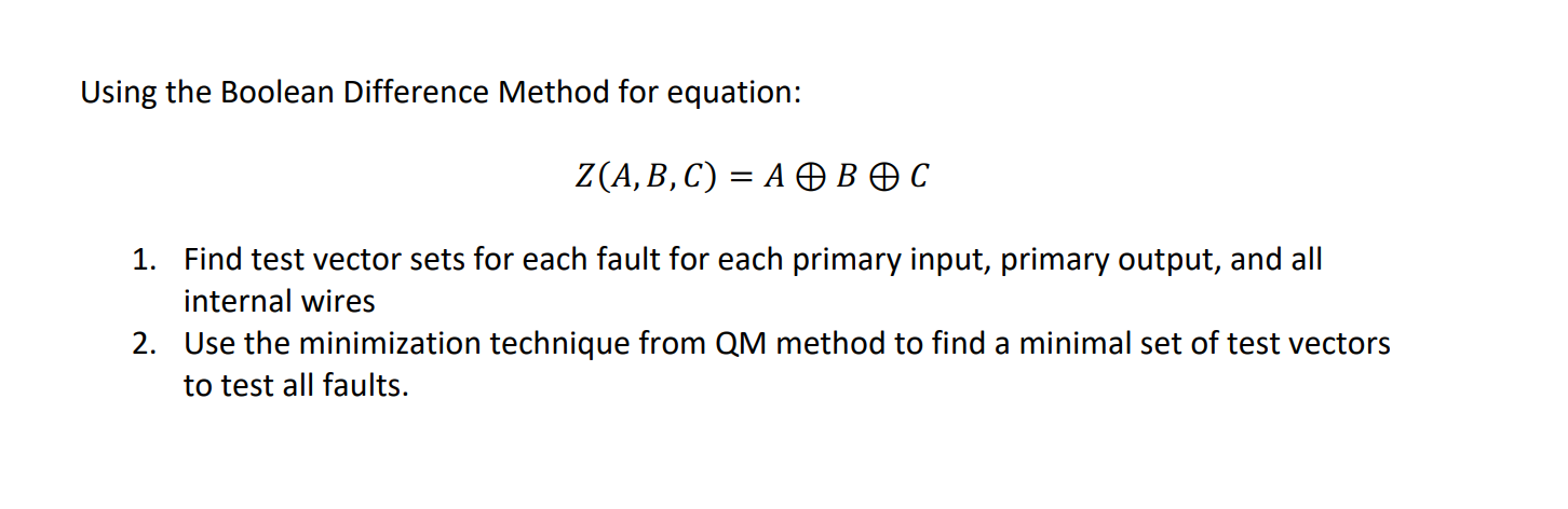 Using the Boolean Difference Method for equation: | Chegg.com