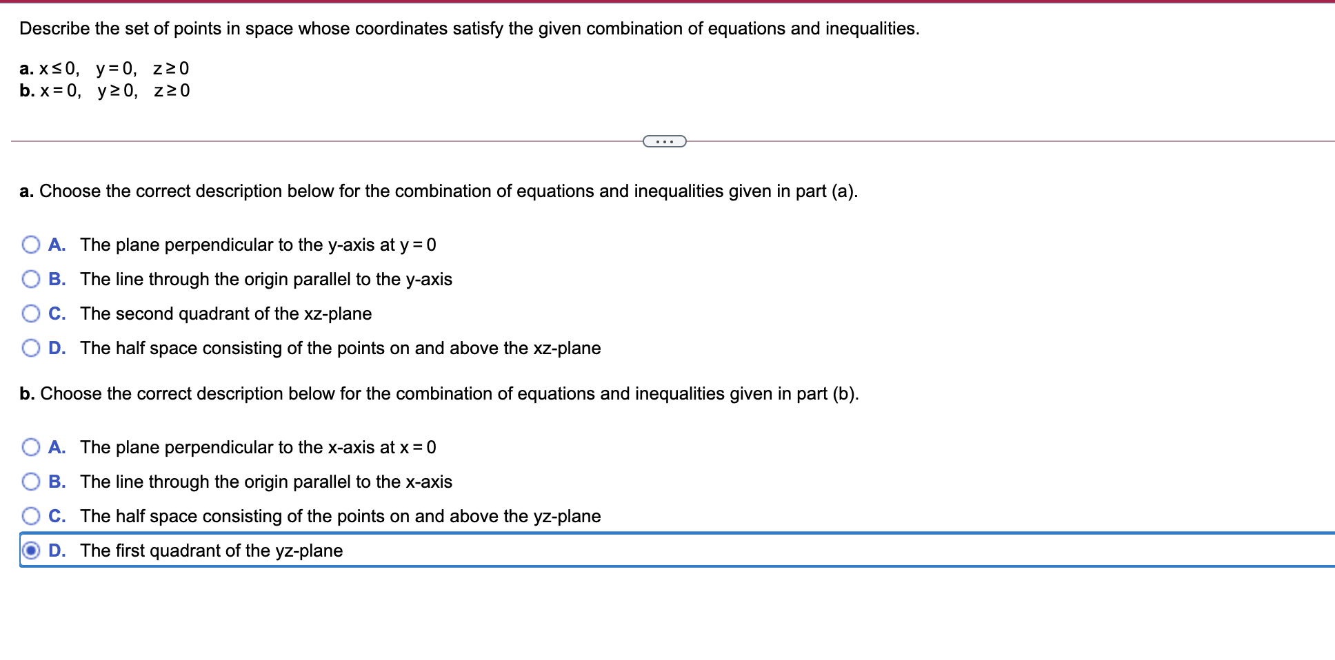 Solved Describe the set of points in space whose coordinates