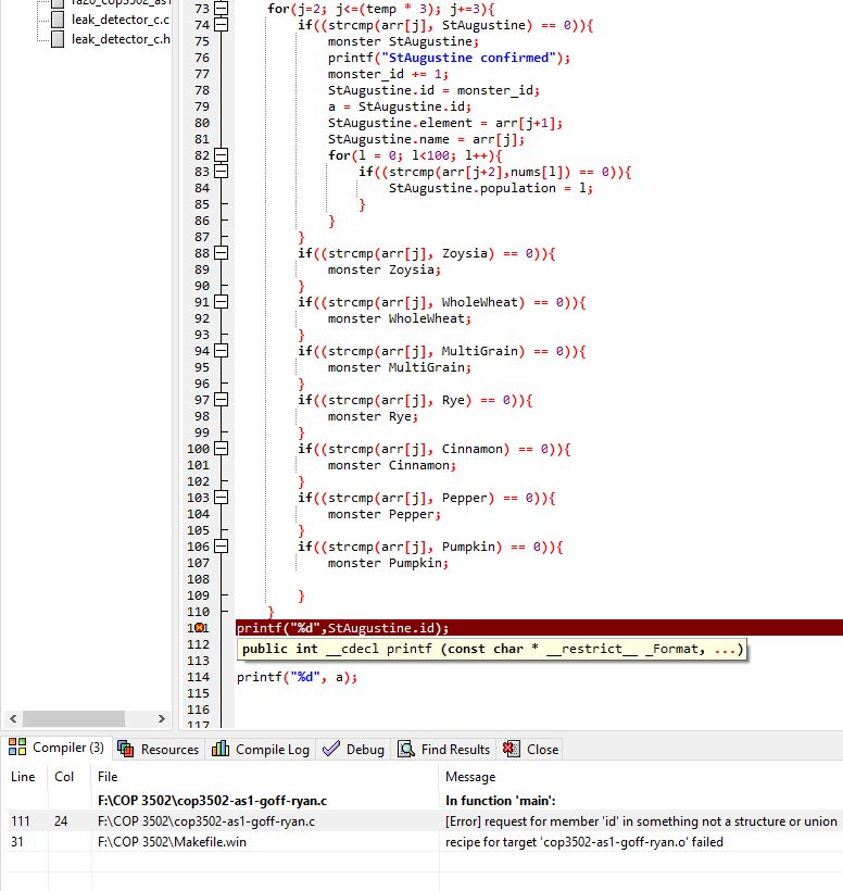 Solved I have these lines of code and I get an error when I | Chegg.com