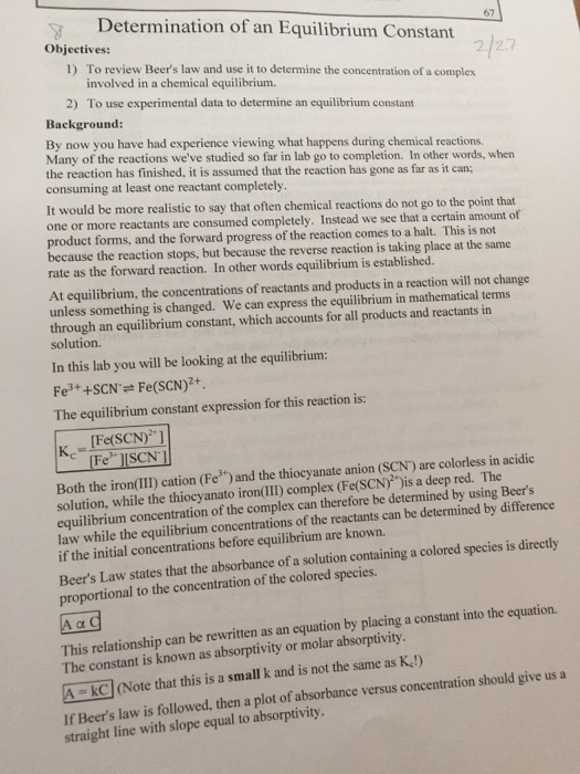 Solved General Chemistry 1I Lab Manual, 2017 Revision 73