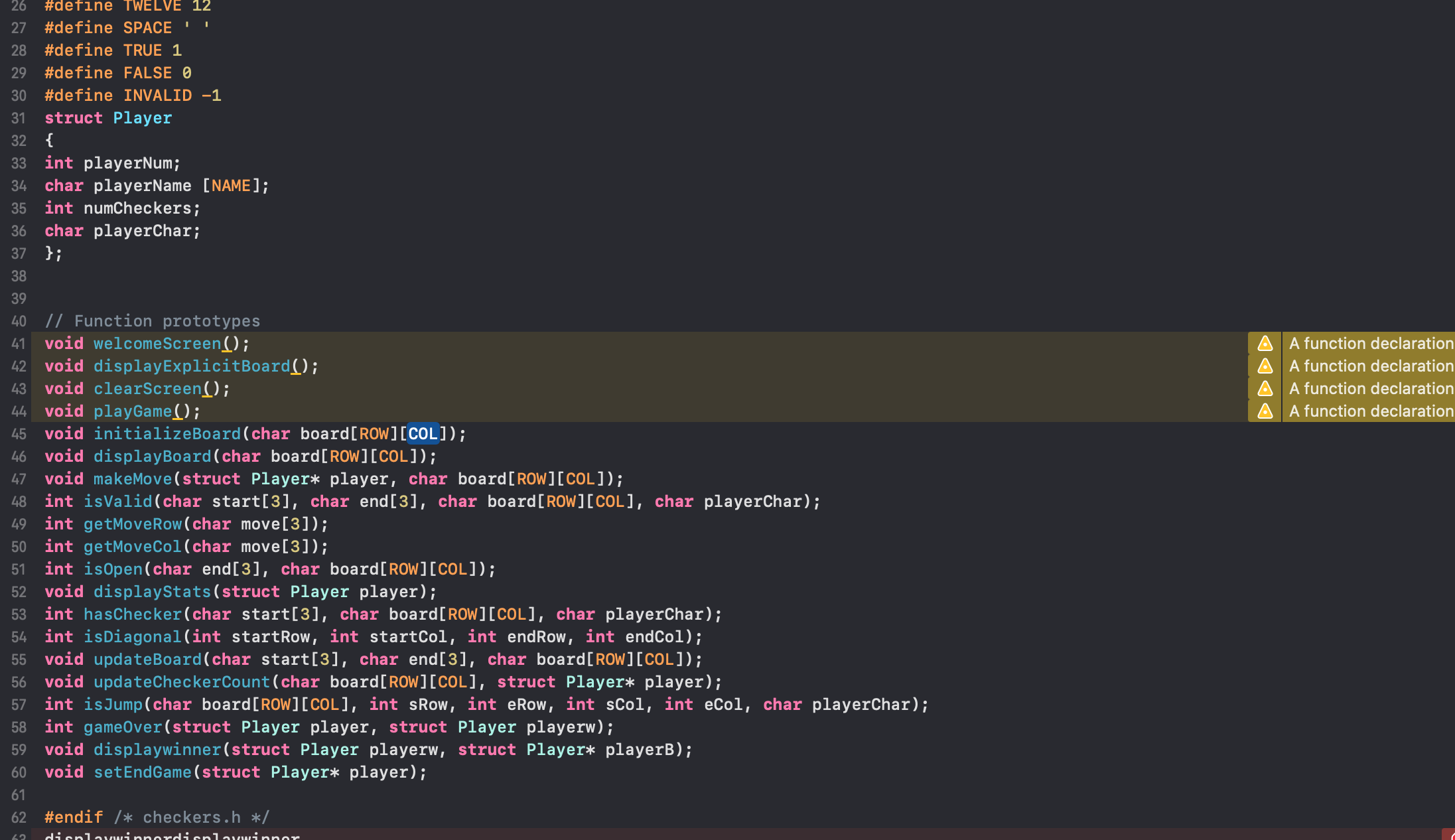 Solved Error with code checkers.h 1. Create a header file