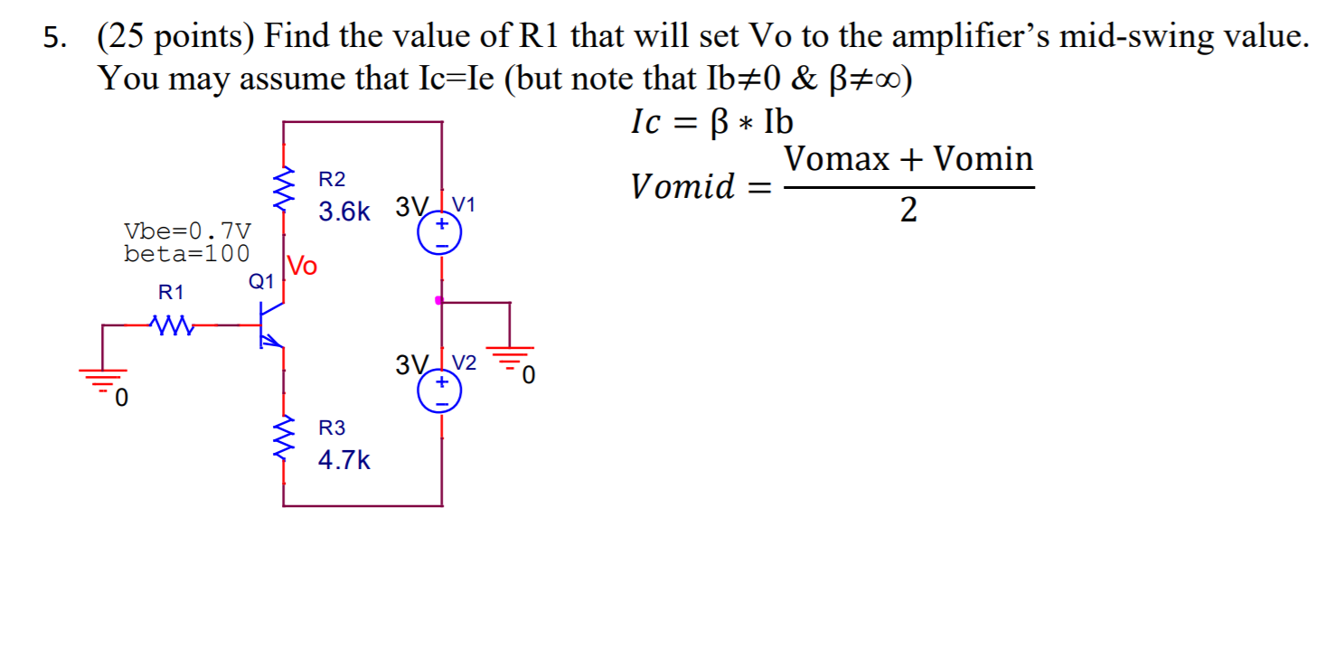 Solved 5 25 Points Find The Value Of R1 That Will Set Chegg Com