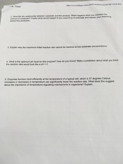 Solved hml Name Enzyme LabVirtual Overview in this