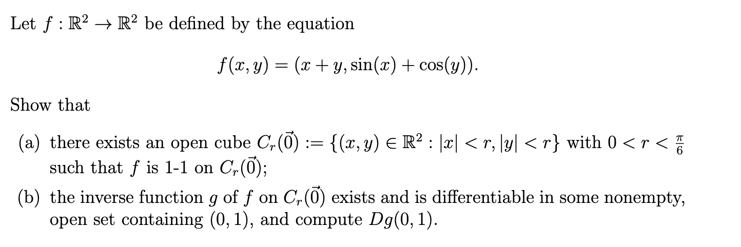 Solved Let f:R2→R2 be defined by the equation | Chegg.com