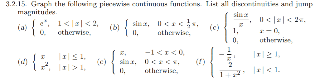 Solved 3.2.15. Graph the following piecewise continuous | Chegg.com