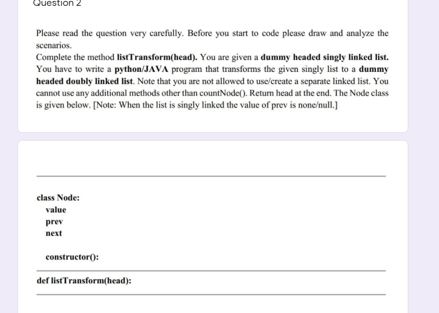 Solved Question 2 Please read the question very carefully. | Chegg.com