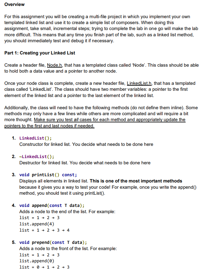 Solved Overview For This Assignment You Will Be Creating A | Chegg.com