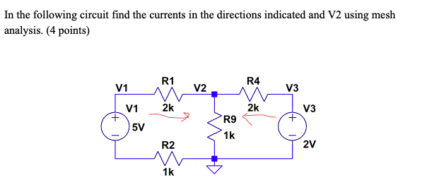 Solved In the following circuit find the currents in the | Chegg.com