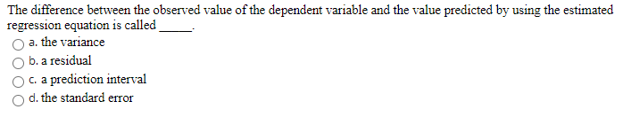 Solved The difference between the observed value of the | Chegg.com