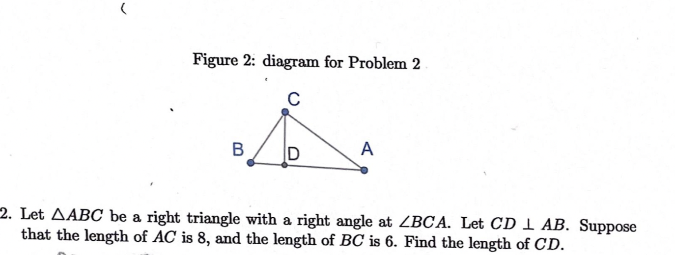 Solved ( Figure 2: diagram for Problem 2 .. 2. Let AABC be a | Chegg.com