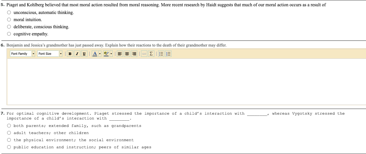 Solved 5. Piaget and Kohlberg believed that most moral Chegg