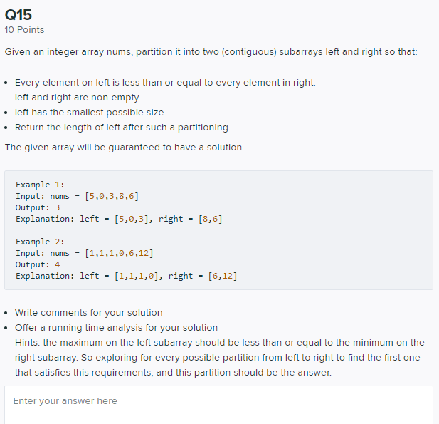 Solved Q Points Given An Integer Array Nums Partition Chegg Com