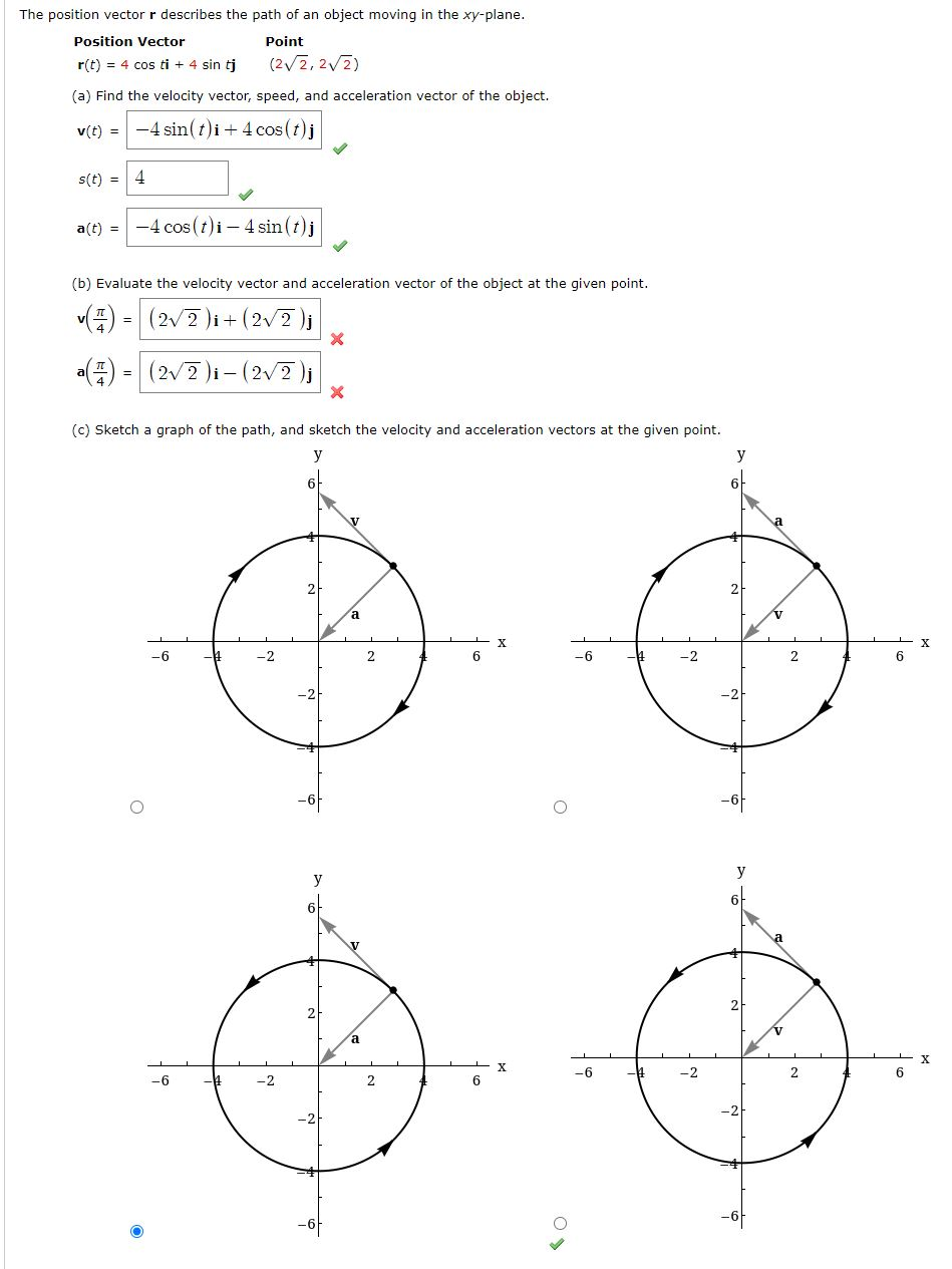 Solved The position vector r describes the path of an object | Chegg.com