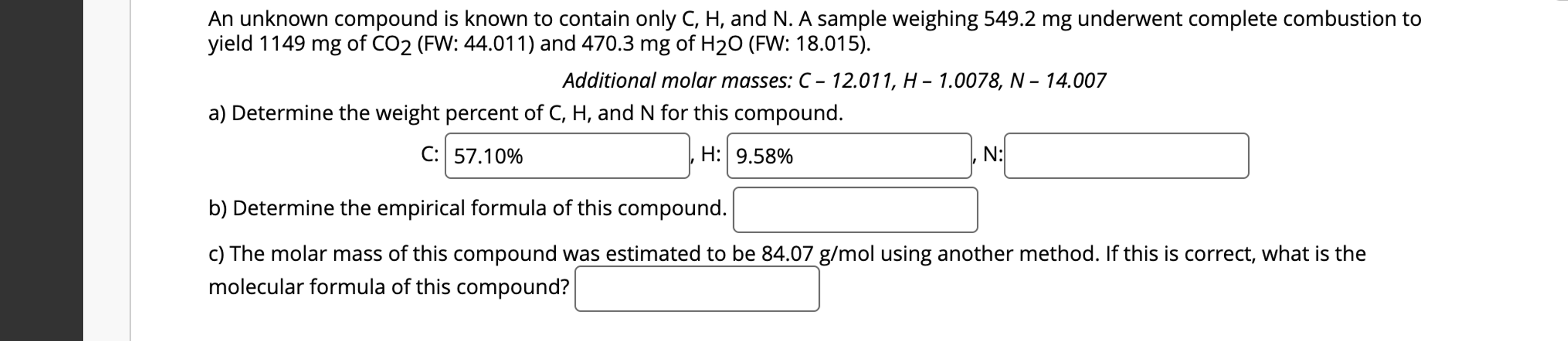 Solved An unknown compound is known to contain only C,H, | Chegg.com