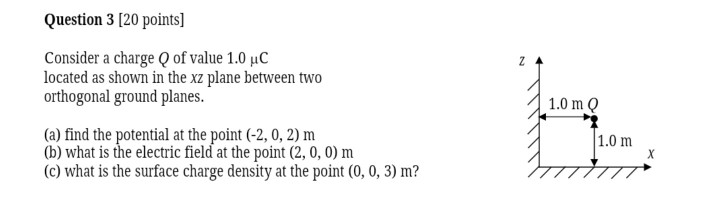 Solved Question 3 [20 points) Consider a charge of value 1.0 | Chegg.com