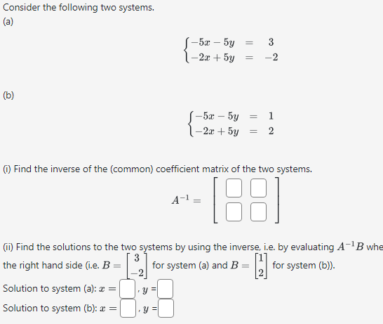 Solved Consider The Following Two Systems. (a) | Chegg.com