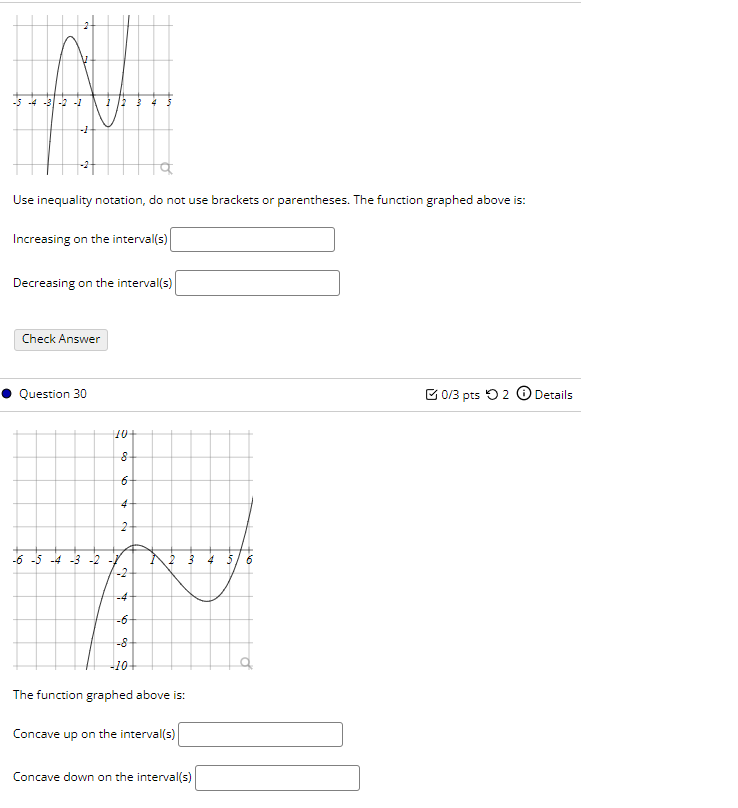 Solved 5 4 5 4 -2 - - Use inequality notation, do not use | Chegg.com