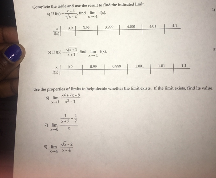 Solved Complete the table and use the result to find the | Chegg.com