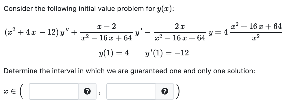 Consider The Following Initial Value Problem For Chegg Com