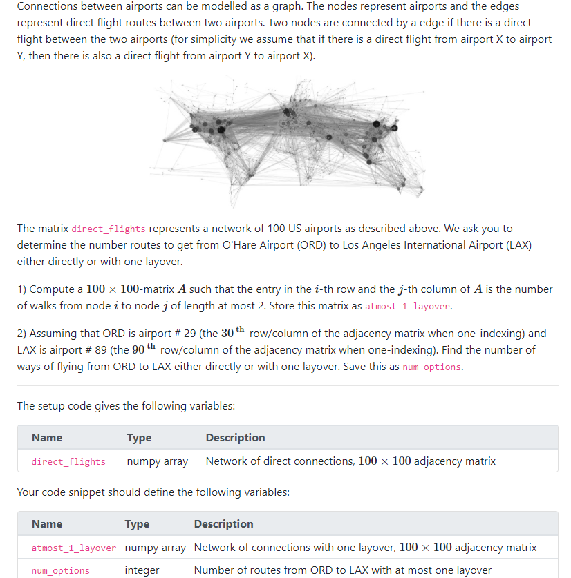 Connections between airports can be modelled as a | Chegg.com