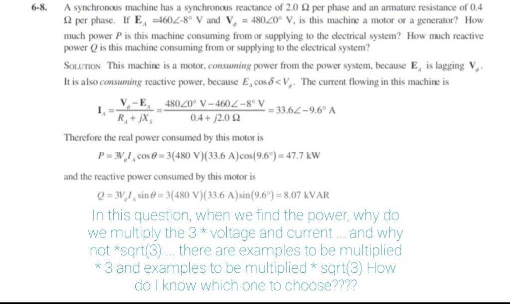 Solved 6-8. A synchronous machine has a synchronous | Chegg.com