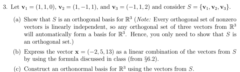 Solved 3. Let V1 = (1,1,0), V2 = (1, -1, 1), And V3 = (-1,1, | Chegg.com