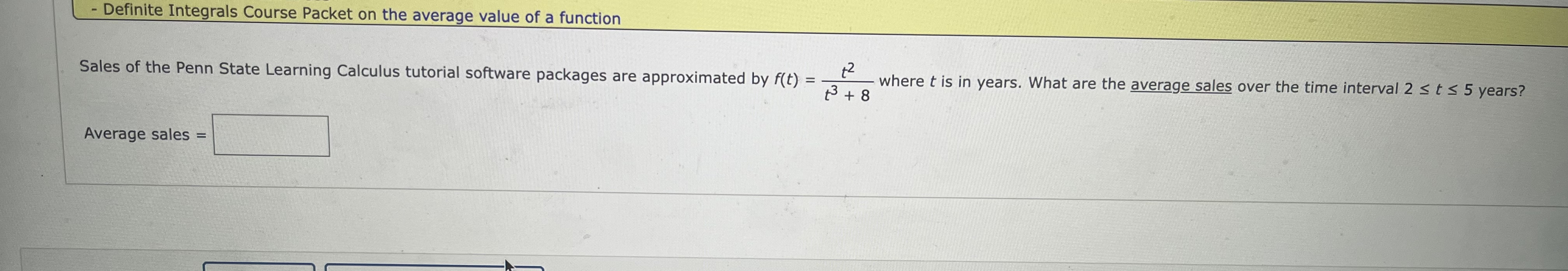 Solved Sales of the Penn State Learning Calculus tutorial | Chegg.com