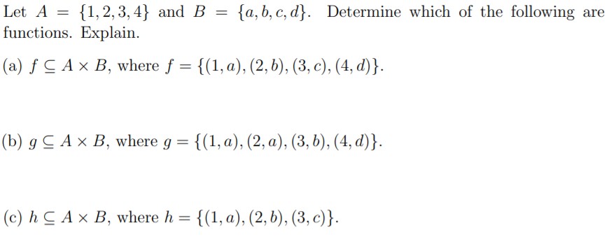 Solved Let A = {1, 2, 3, 4} And B = {a, B, C, D]. Determine | Chegg.com