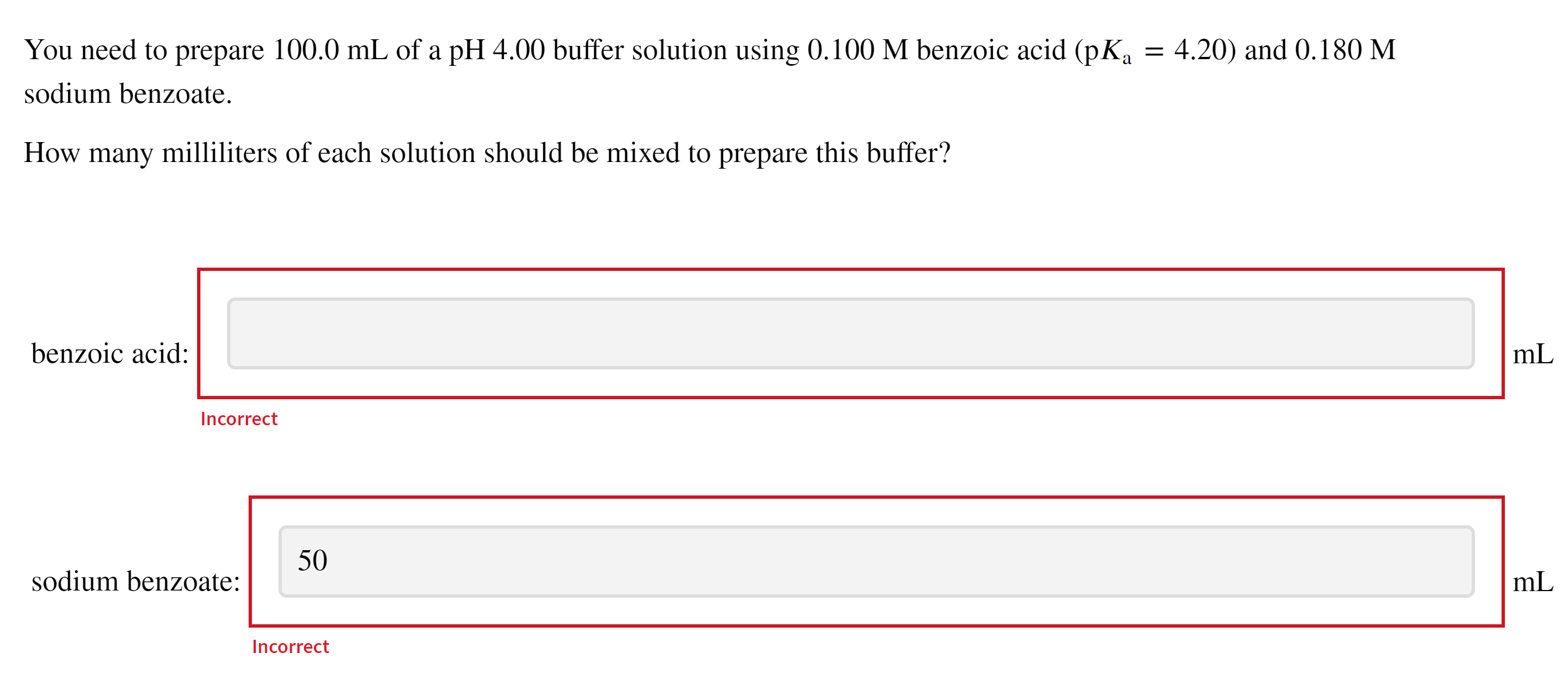 Solved You need to prepare 100.0 mL of a pH4.00 buffer | Chegg.com