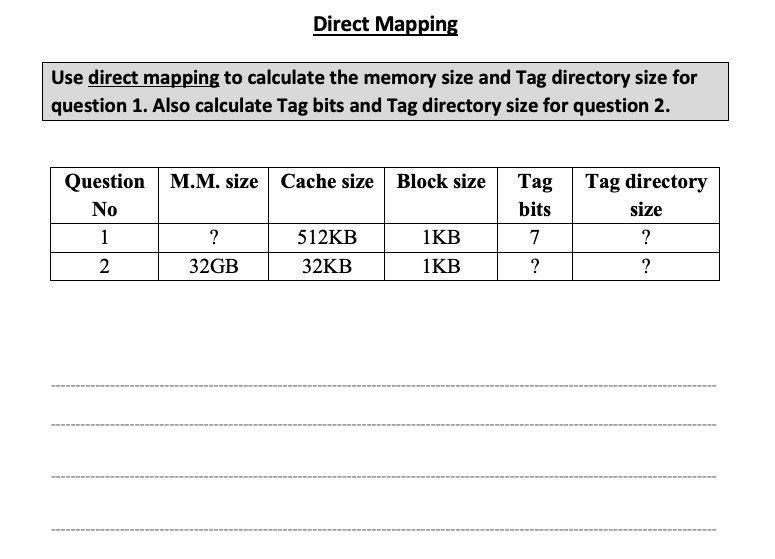 solved-direct-mapping-use-direct-mapping-to-calculate-the-chegg