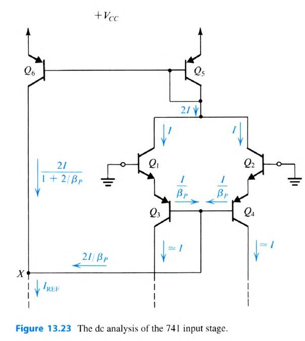 Solved Consider the de analysis of the 741 input stage shown | Chegg.com