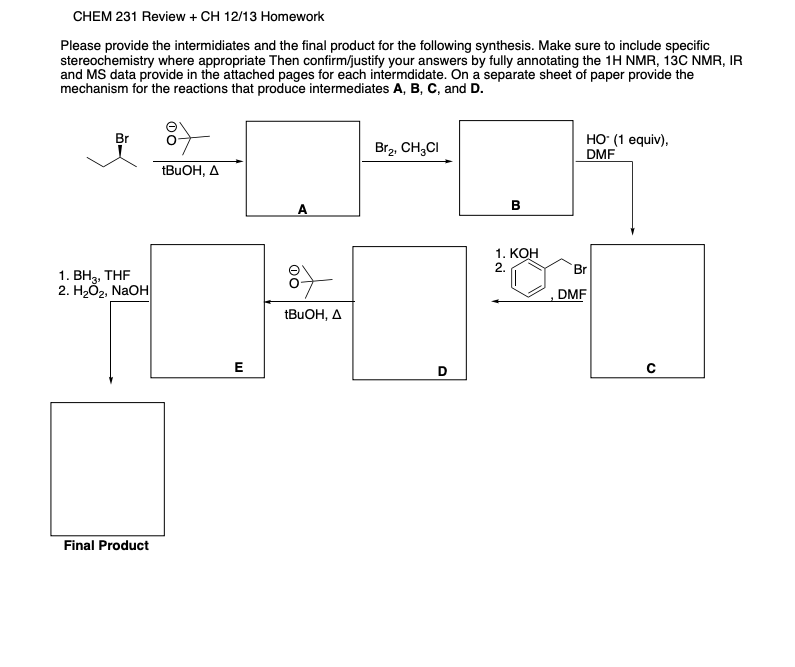 Chem 231 Review Ch 12 13 Homework Please Provide Chegg Com
