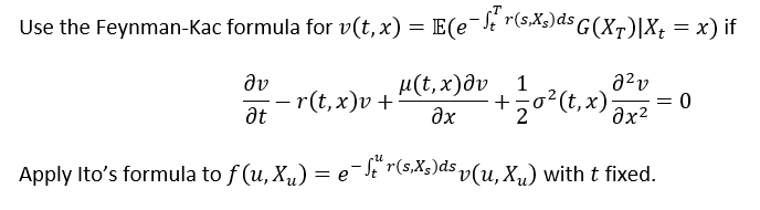 Use The Feynman Kac Formula For V T X E E S R Chegg Com