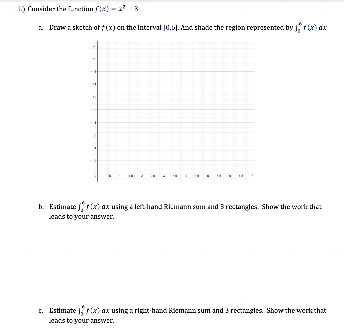 Solved .) Consider the function f(x)=x2+3 a. Draw a sketch | Chegg.com