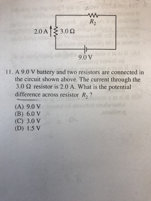 Solved A 9.0 V battery and two resistors are connected in