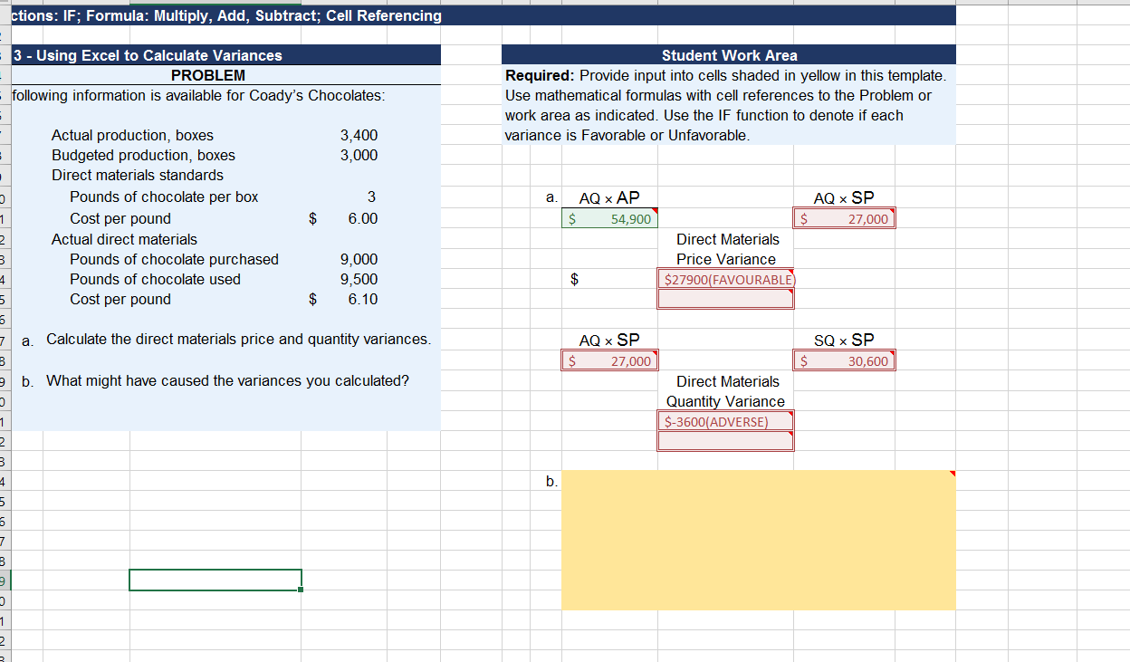 Solved Ctions If Formula Multiply Add Subtract Cell Chegg Com