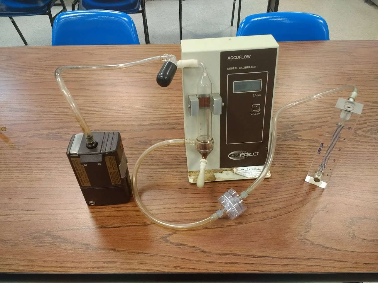 Calibrate the rotameter with the ball at the settings