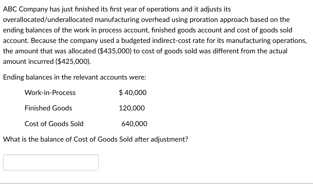 Solved ABC Company has just finished its first year of | Chegg.com
