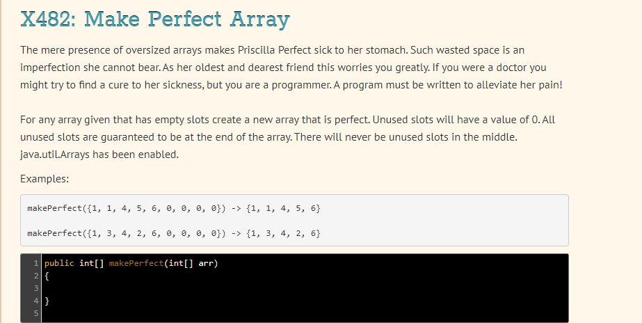 Solved X482: Make Perfect Array The mere presence of | Chegg.com