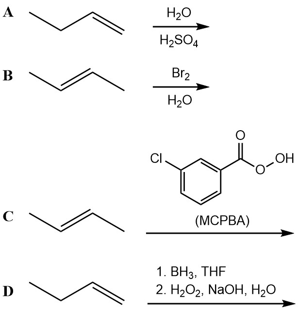 Solved Which Electrophilic Addition Reaction Below Involves | Chegg.com