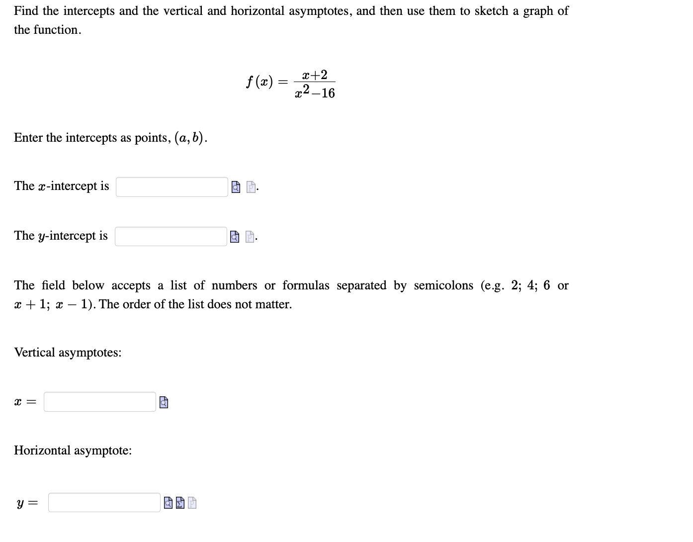 Solved Find the intercepts and the vertical and horizontal | Chegg.com