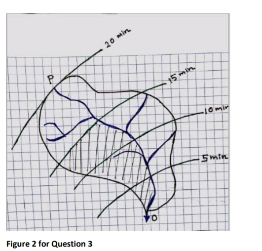Time Area Method Question 3 The catchment shown below used to be a | Chegg.com