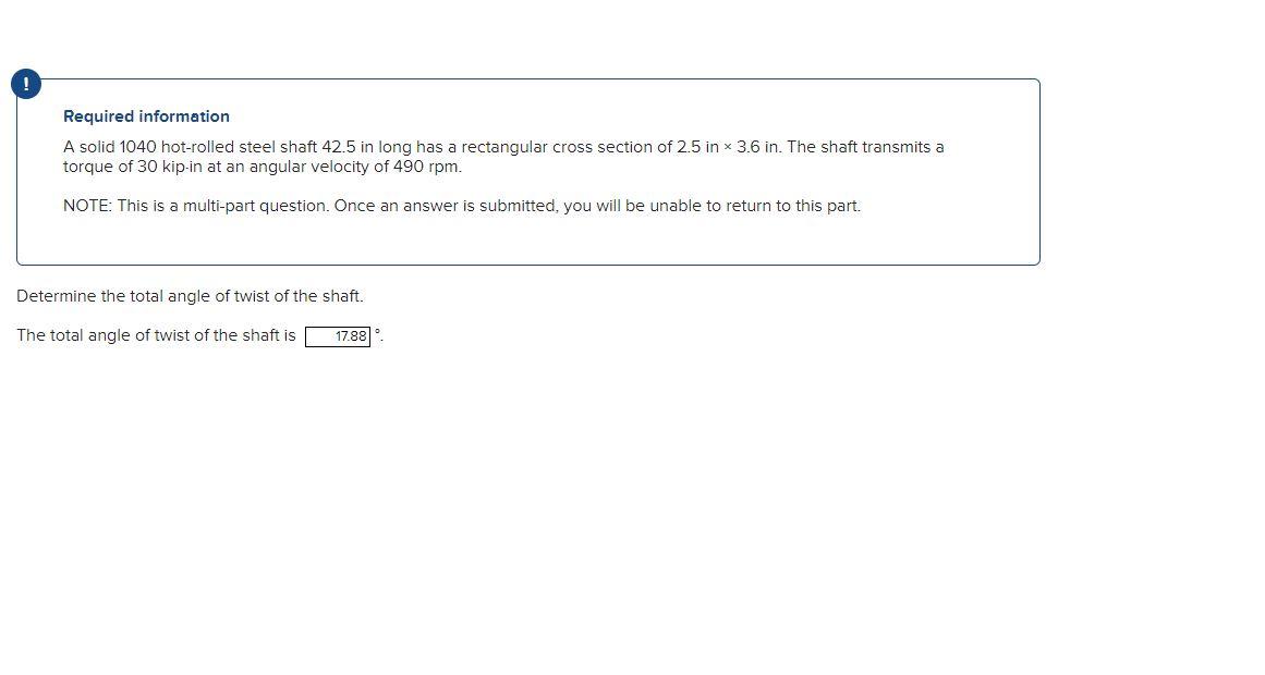 Solved Required information A solid 1040 hot-rolled steel | Chegg.com